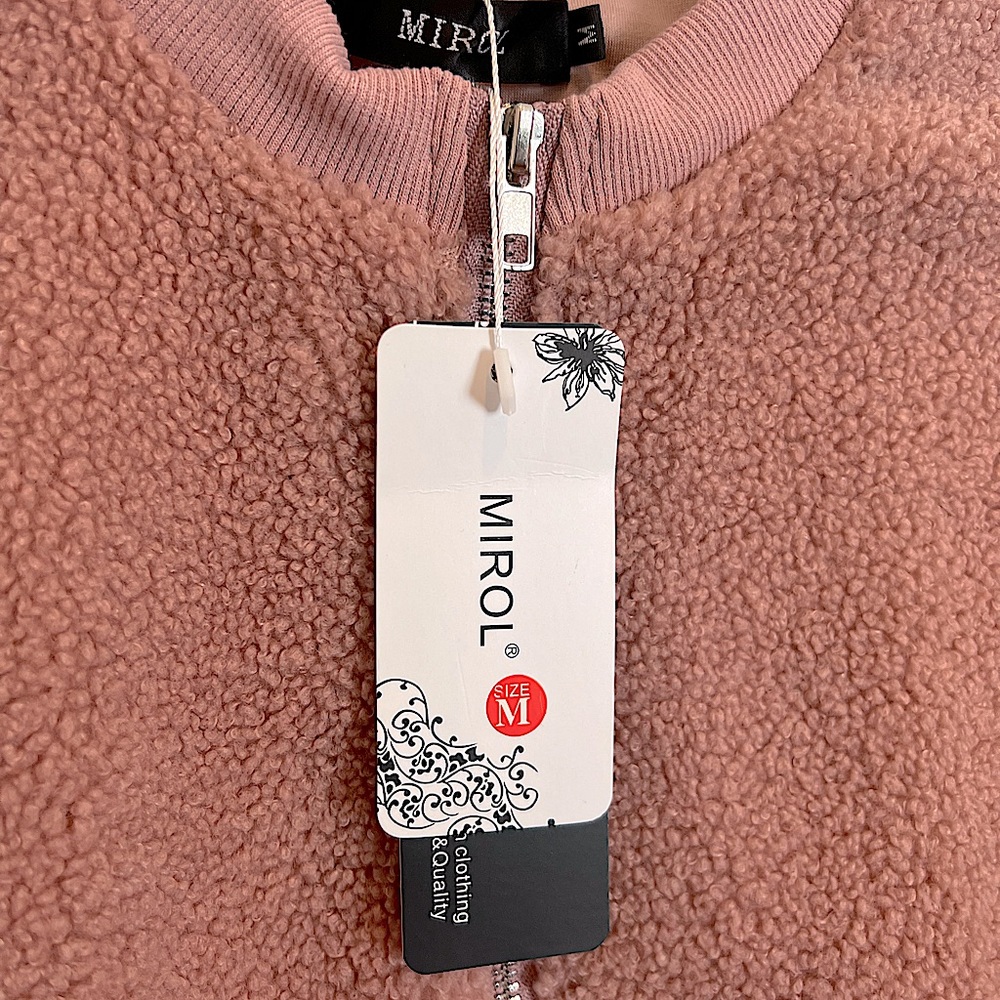 NWT Mirol Sherpa Fuzzy Bomber Jacket - Picture 3 of 7